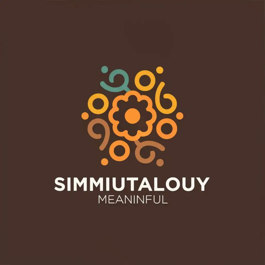 logo, Sun, puzzle. the colour is brown, blue, and yellow. it's look elegant, simple and modern, with the text "Simultaneously Meaningful", typography, be used in Education industry