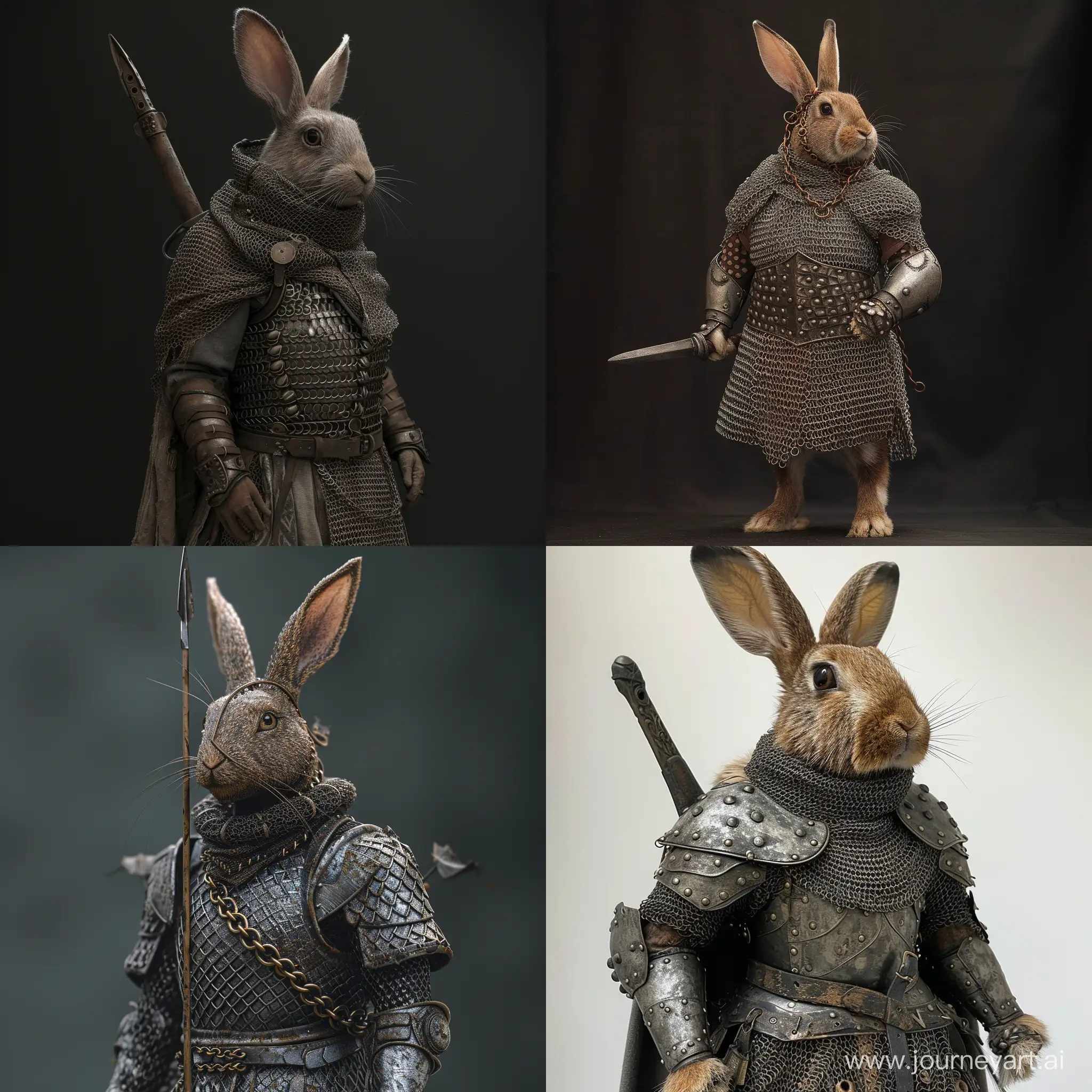 Anthropomorphic-Rabbit-Warrior-in-Chain-Mail-Armor