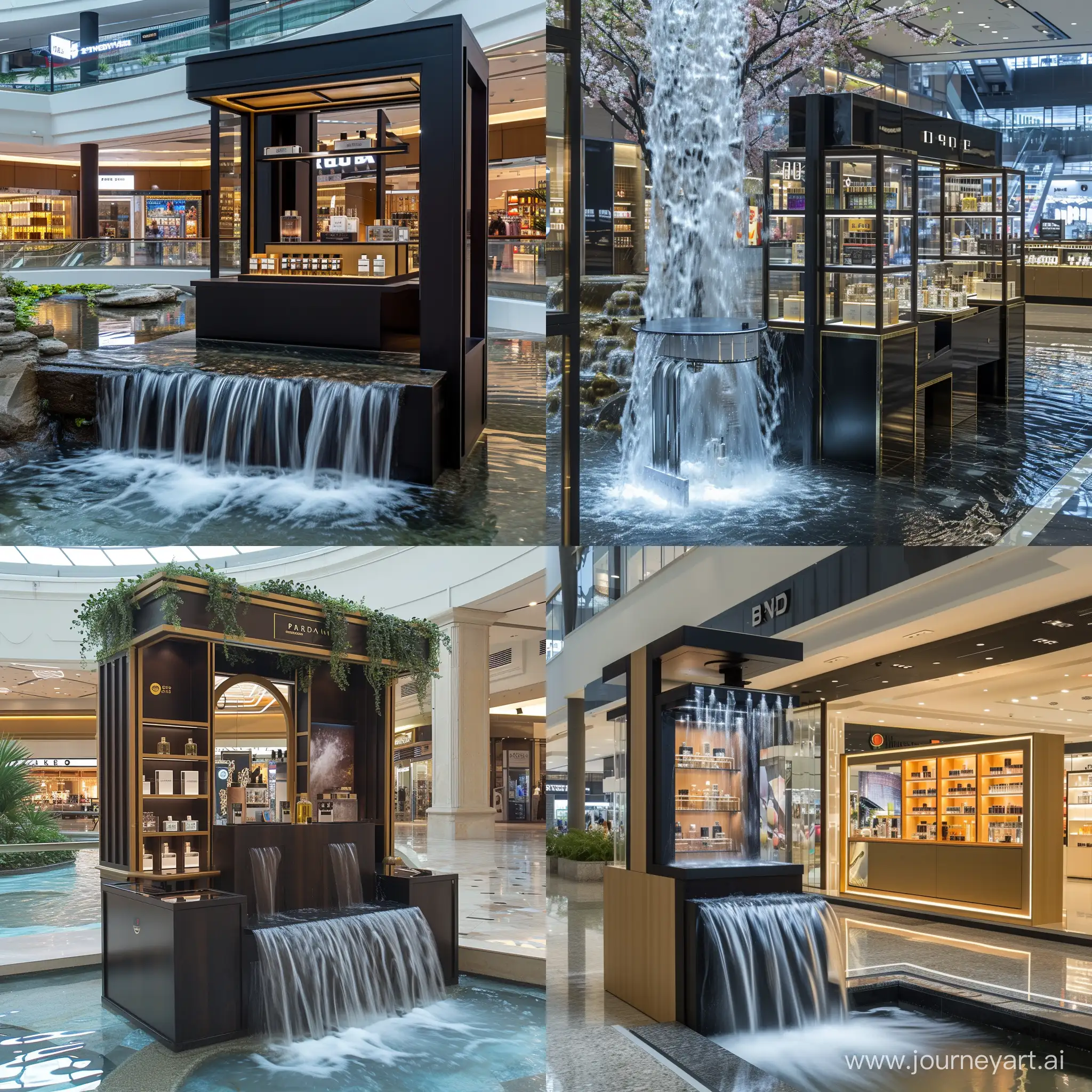 Luxurious-Perfume-Kiosk-with-Artistic-Waterfall-Design
