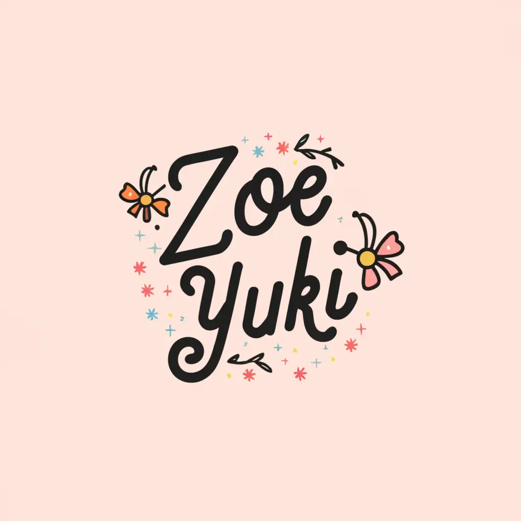 a logo design,with the text "ZOE
YUKI
", main symbol:cute
,Moderate,be used in Education industry,clear background
