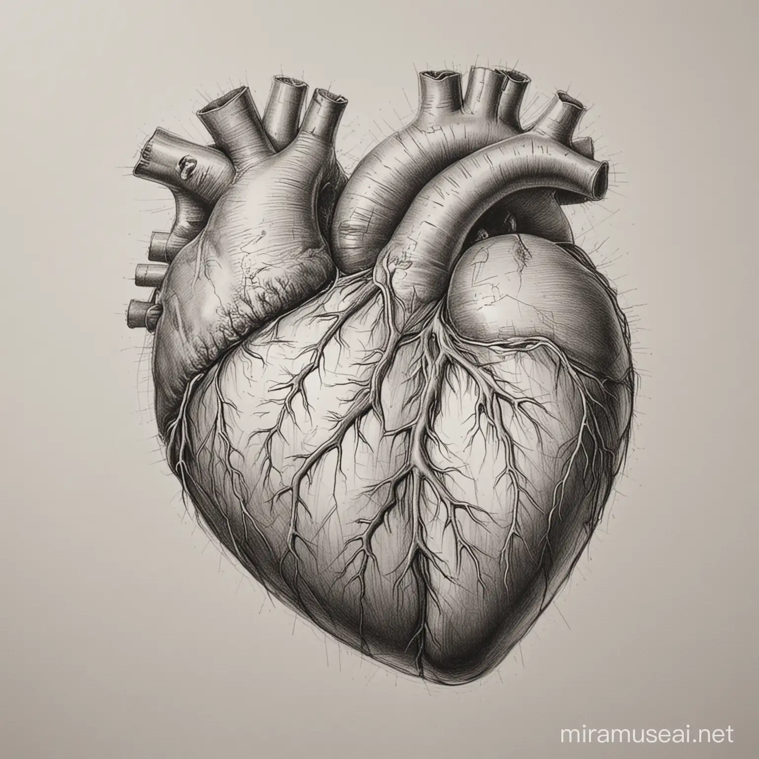 Deflated Human Heart Illustration