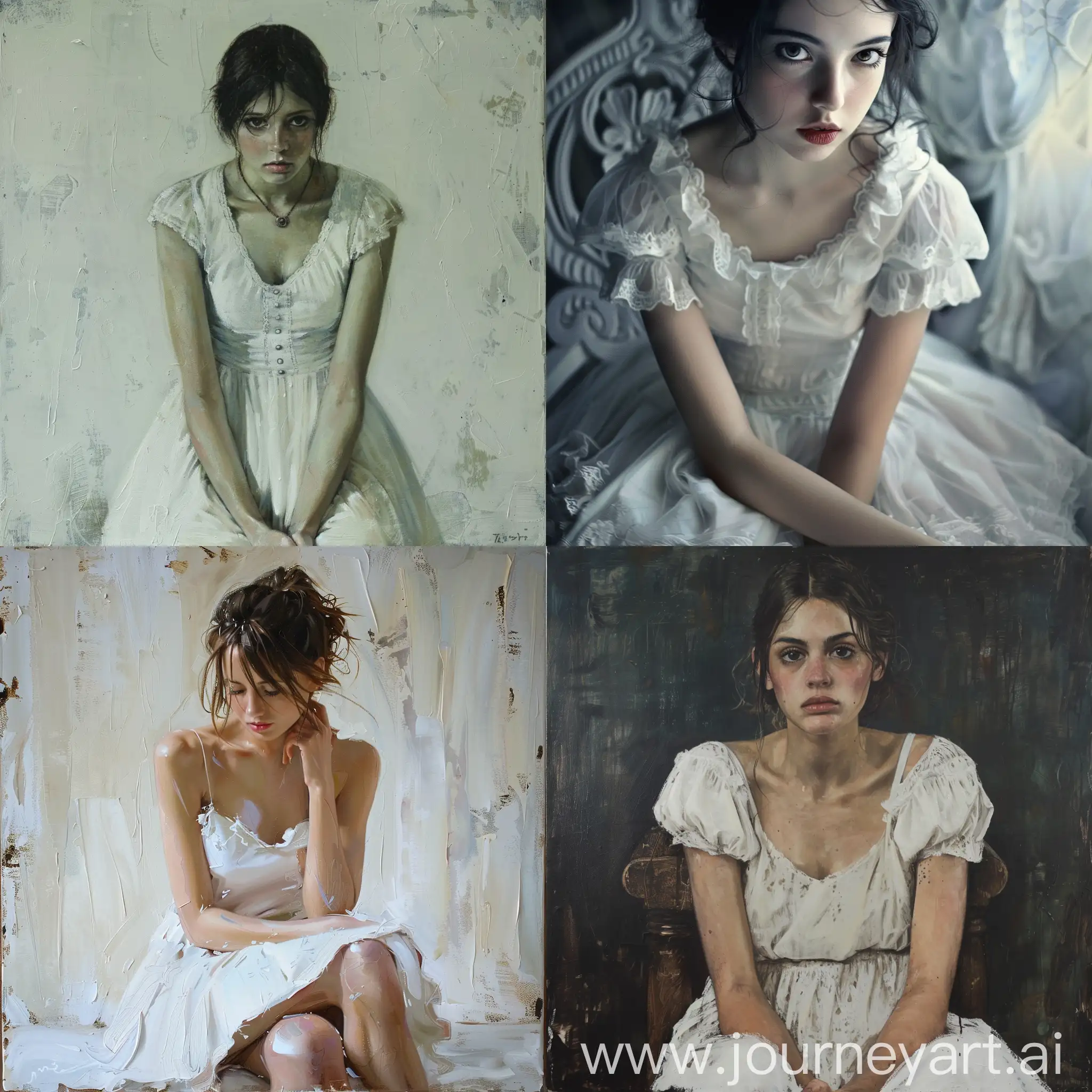 a girl with white dress