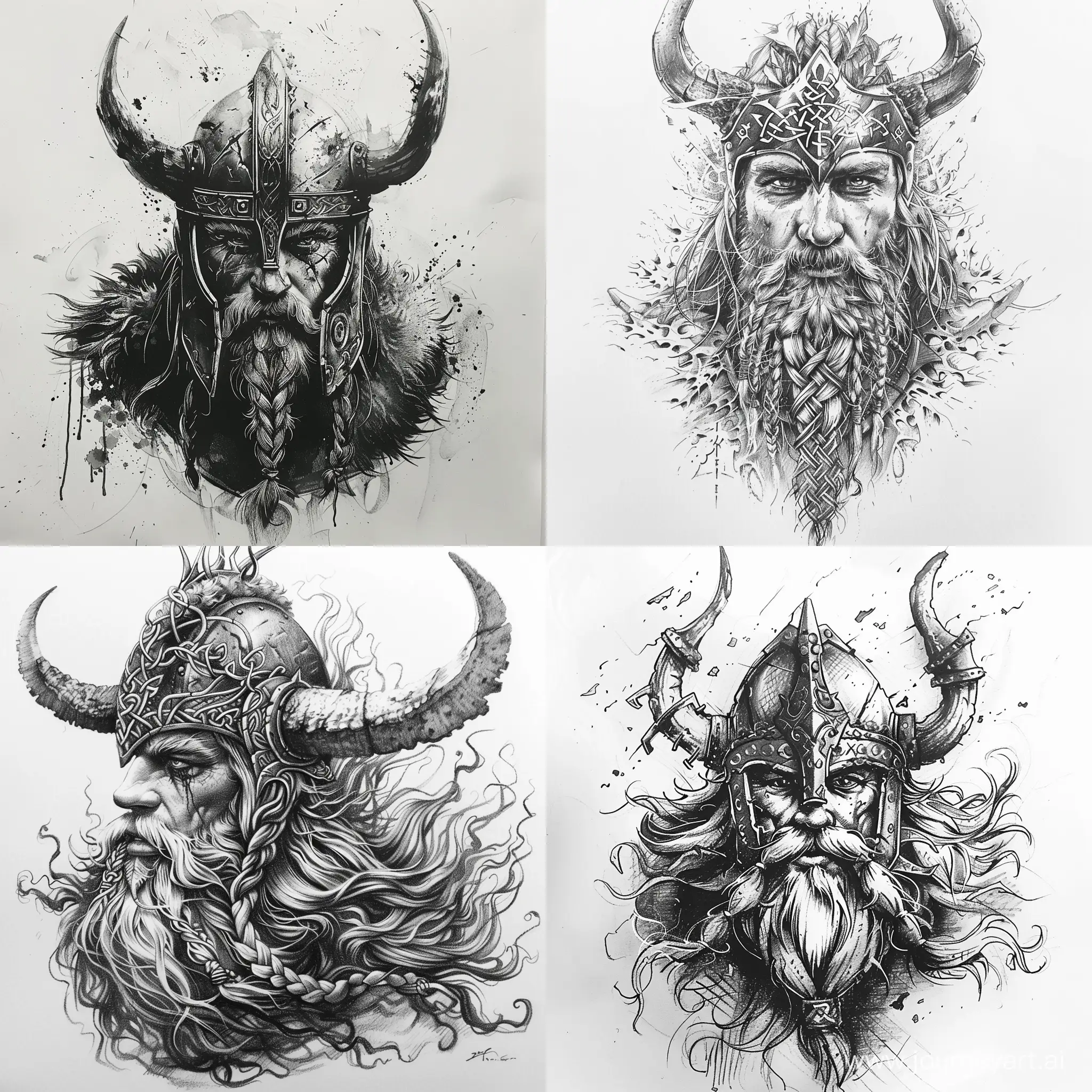 Viking-Drawing-Artwork-with-Traditional-Norse-Elements
