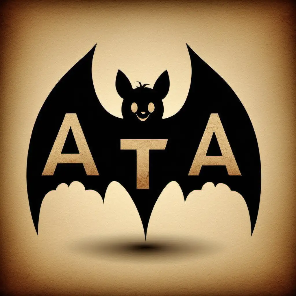 word BAT where letter A is a sympol of bat

