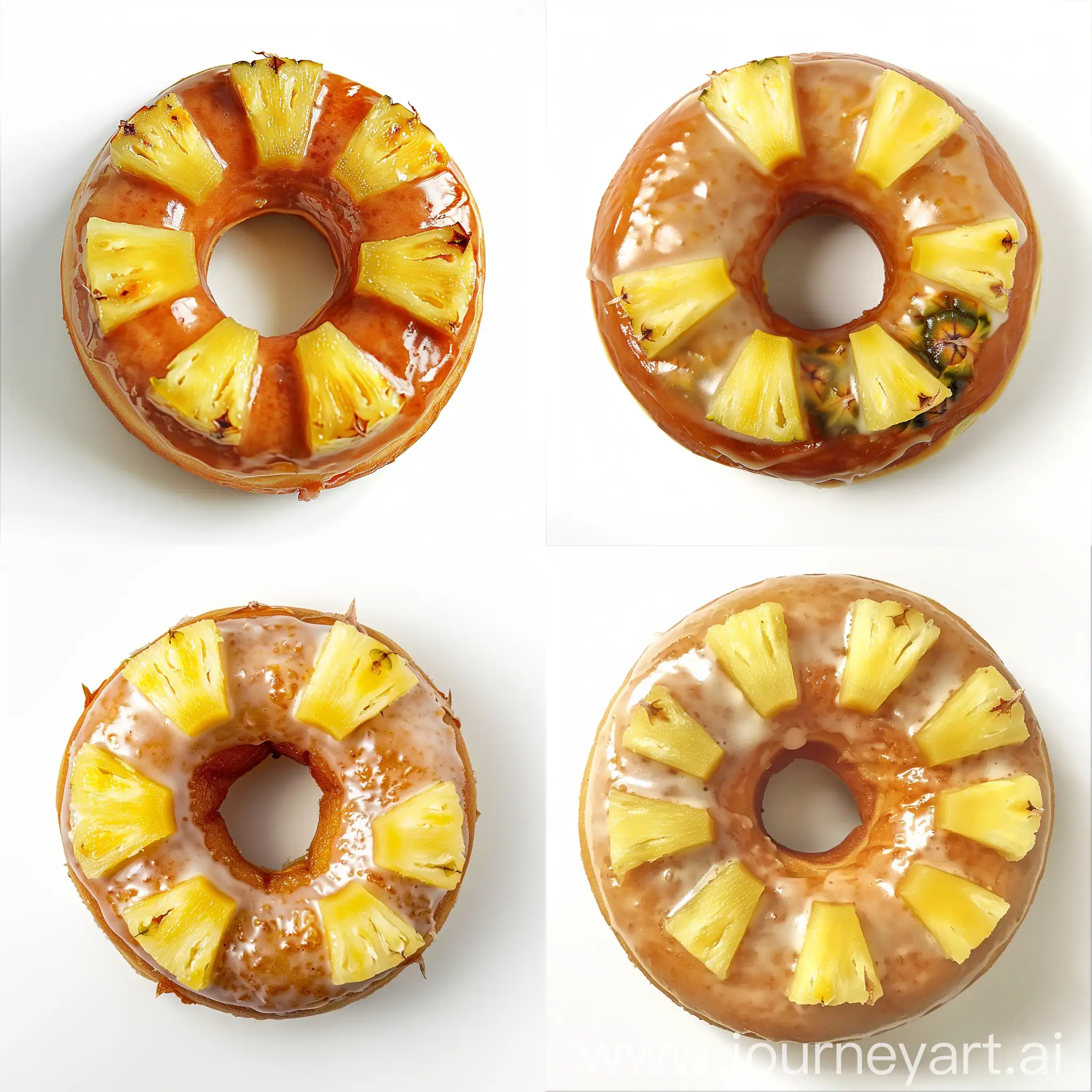 Pineapple-Donut-on-White-Background