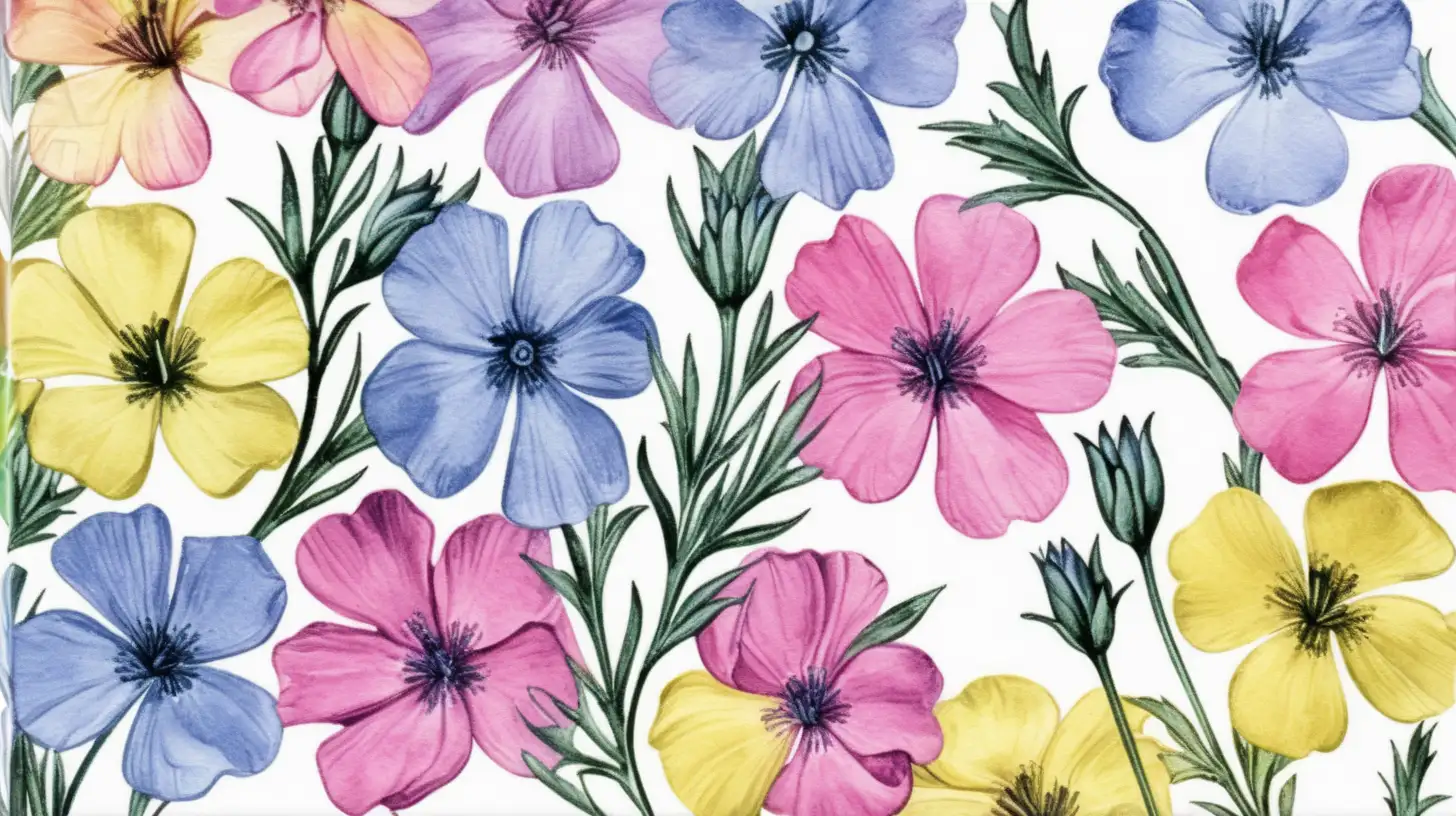 /imagine prompt pastel watercolor Perennial Flax clipart on a white background andy  warhol inspired --tile