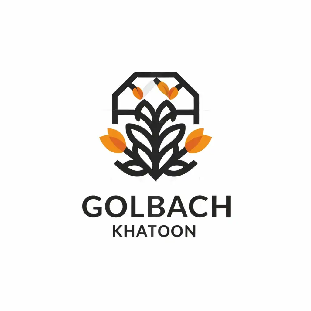 LOGO-Design-For-GOLBAGH-KHATOON-Elegant-Greenhouse-Inspired-Logo-with-Plant-and-Flower-Motifs