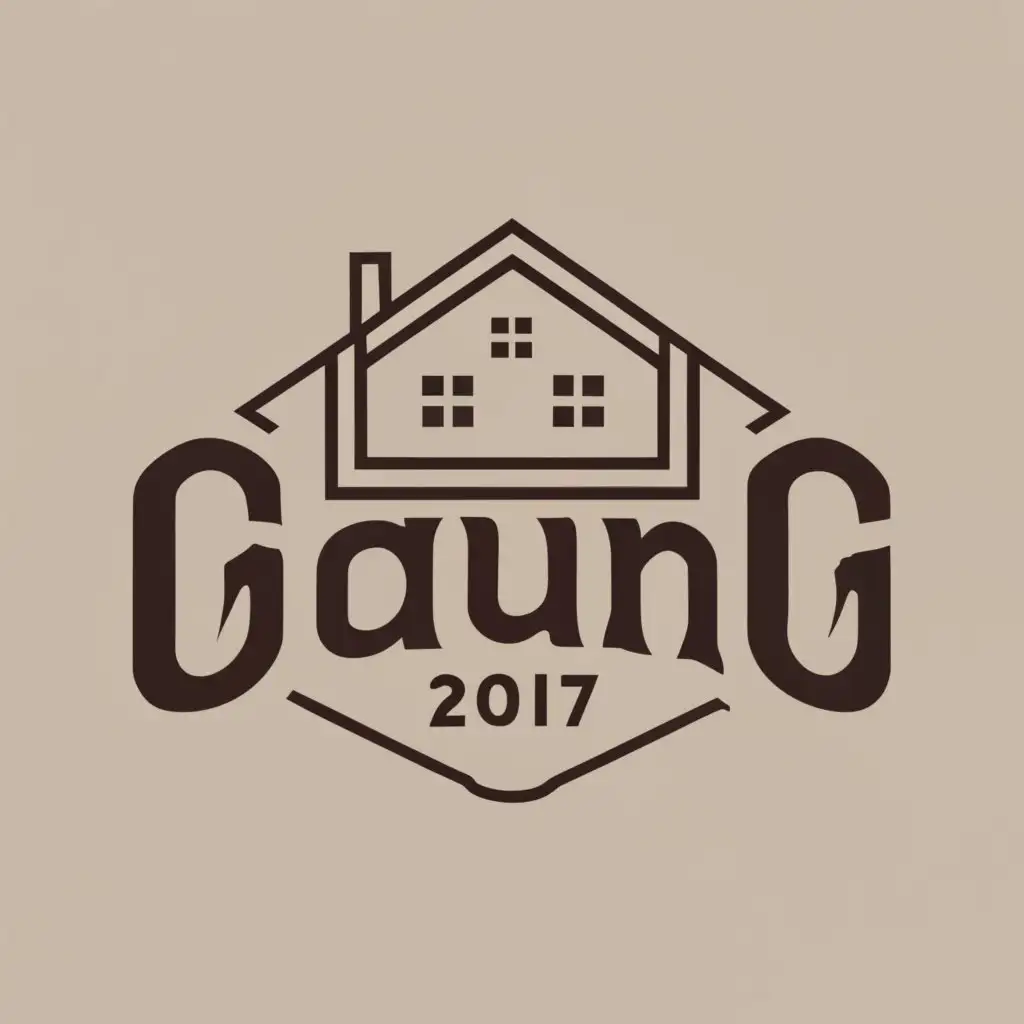 logo, GAUNG, with the text "GAUNG", typography, be used in Real Estate industry