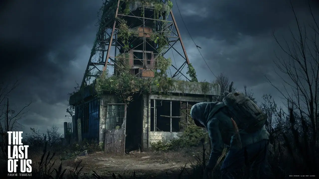 PostApocalyptic Scene Abandoned Radio Tower in The Last of Us