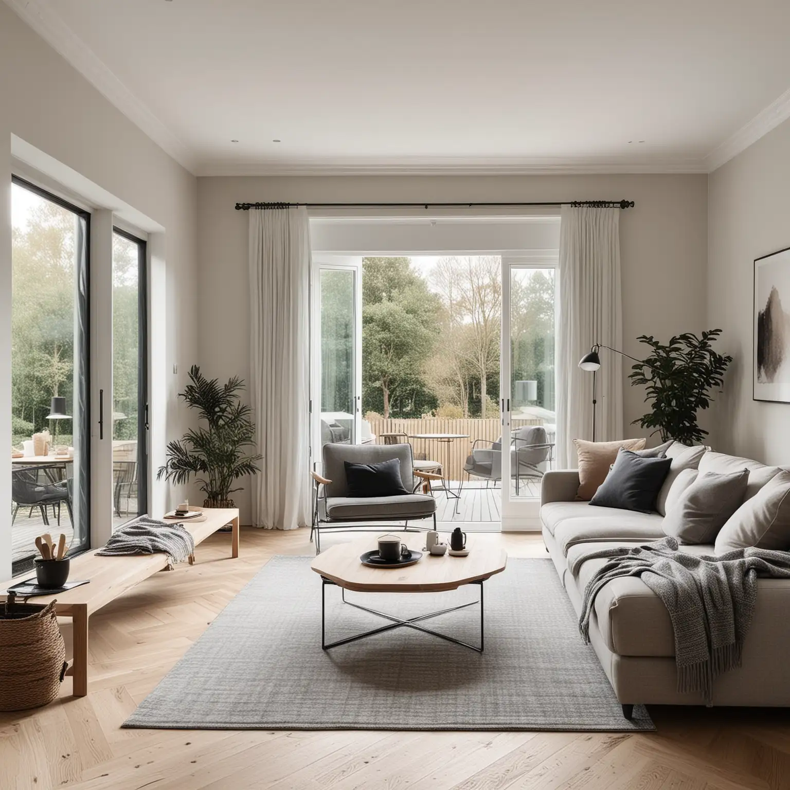 Luxurious Minimalist Villa Bedroom with Open Floor Plan and Herringbone ...