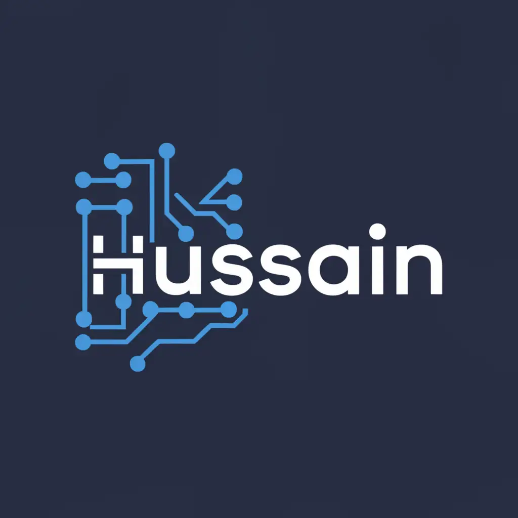 a logo design,with the text "Hussain", main symbol:Technology ,Moderate,clear background