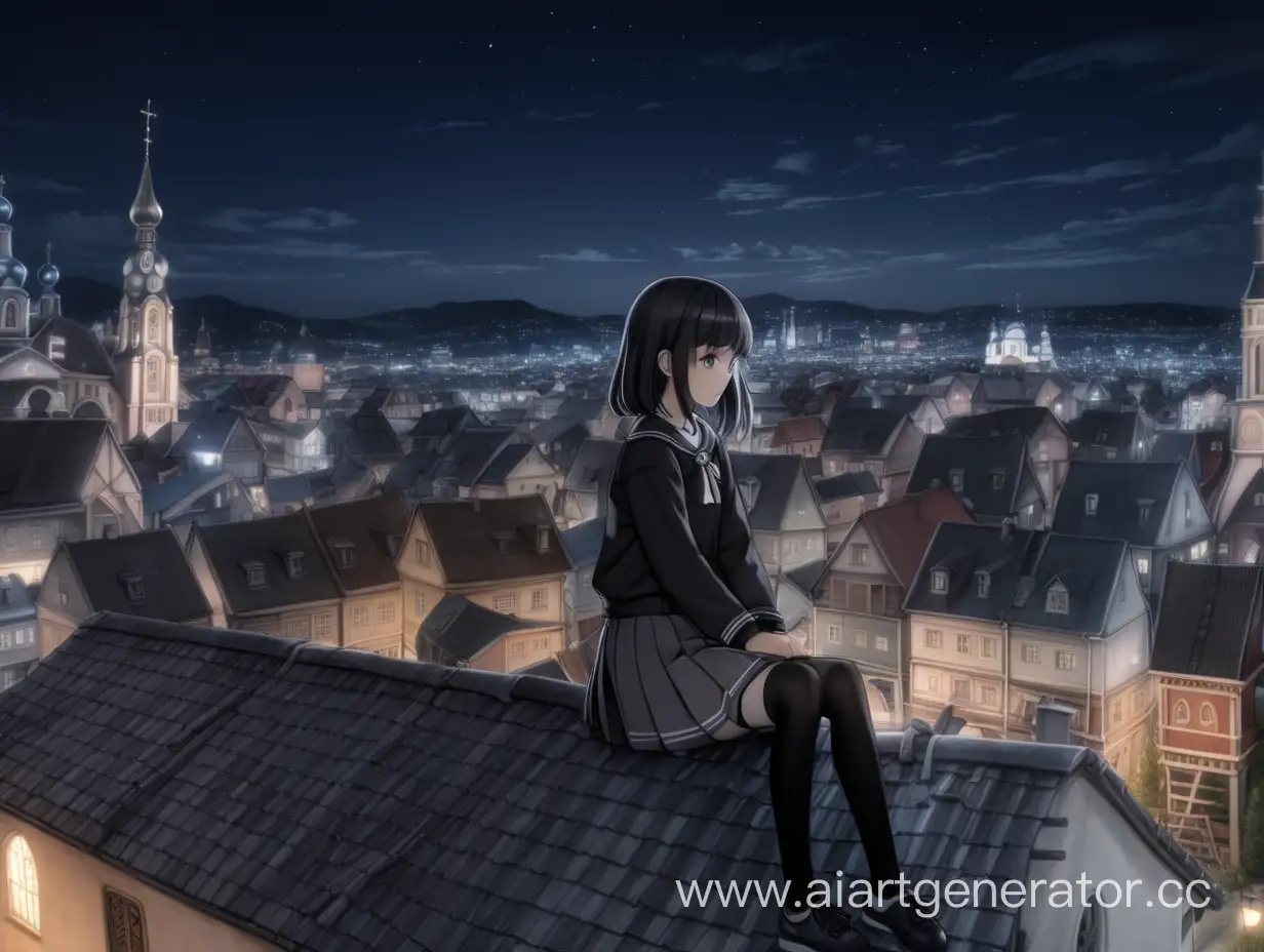 Anime-Schoolgirl-Overlooks-Night-City-Dominated-by-Orthodox-Churches