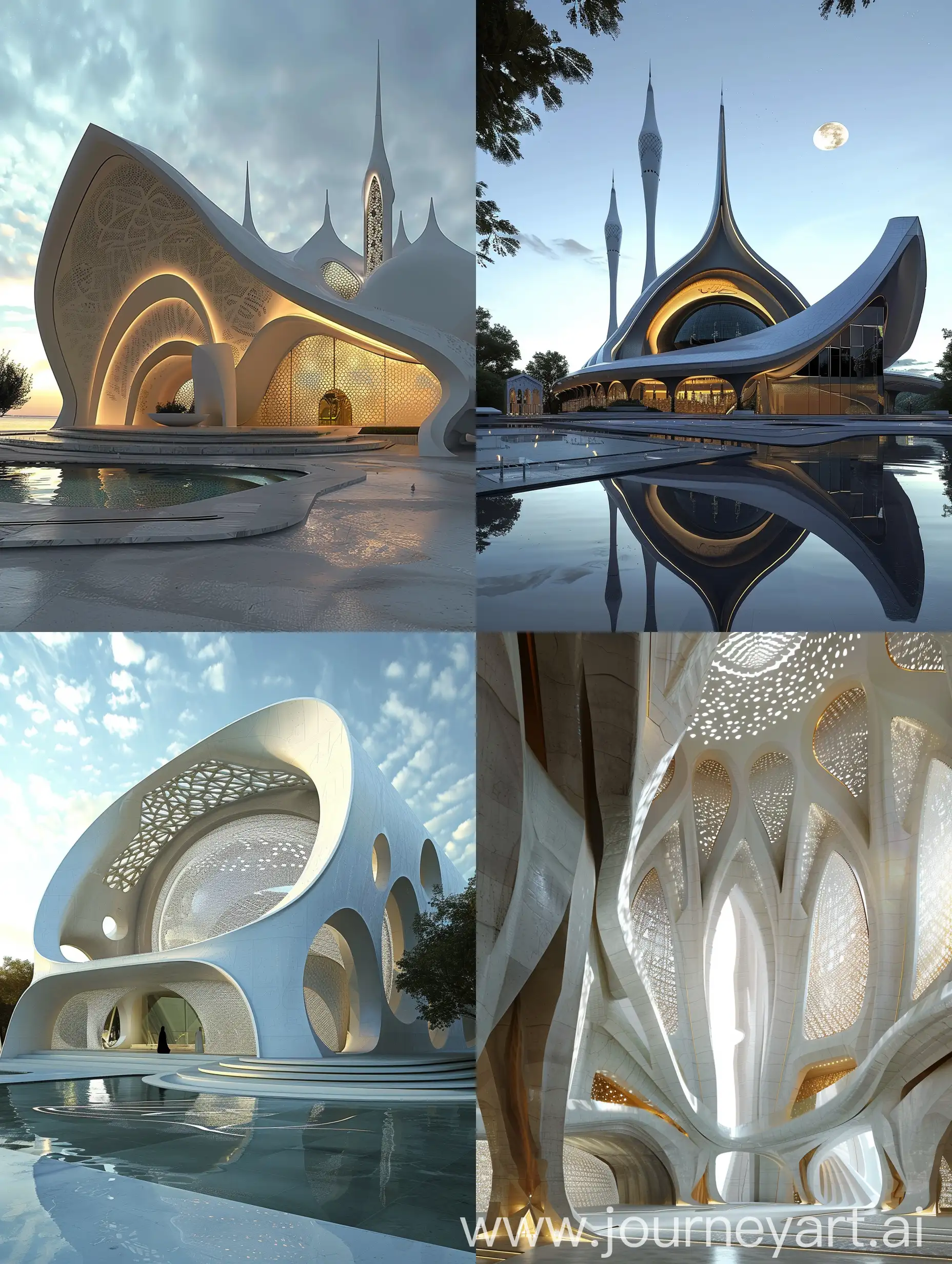 Futuristic-Mosque-Illuminated-by-Vibrant-Lights