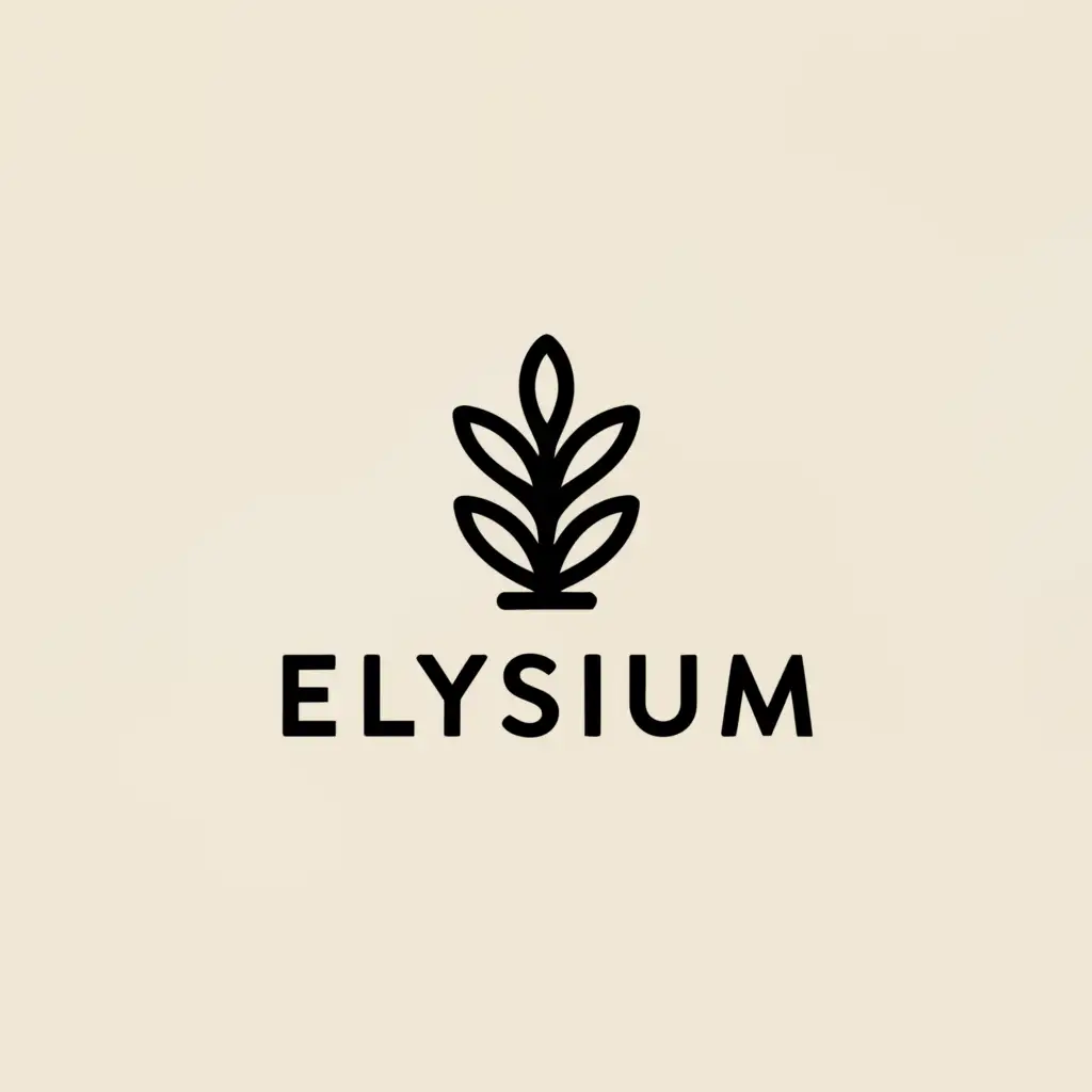 a logo design,with the text "Elysium", main symbol:leaflet,Moderate,be used in Restaurant industry,clear background
