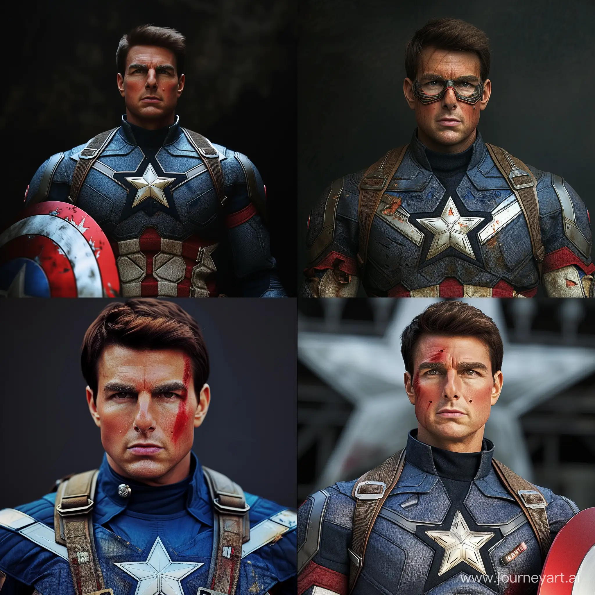 Tom cruise as captain America super realistic image high graphics