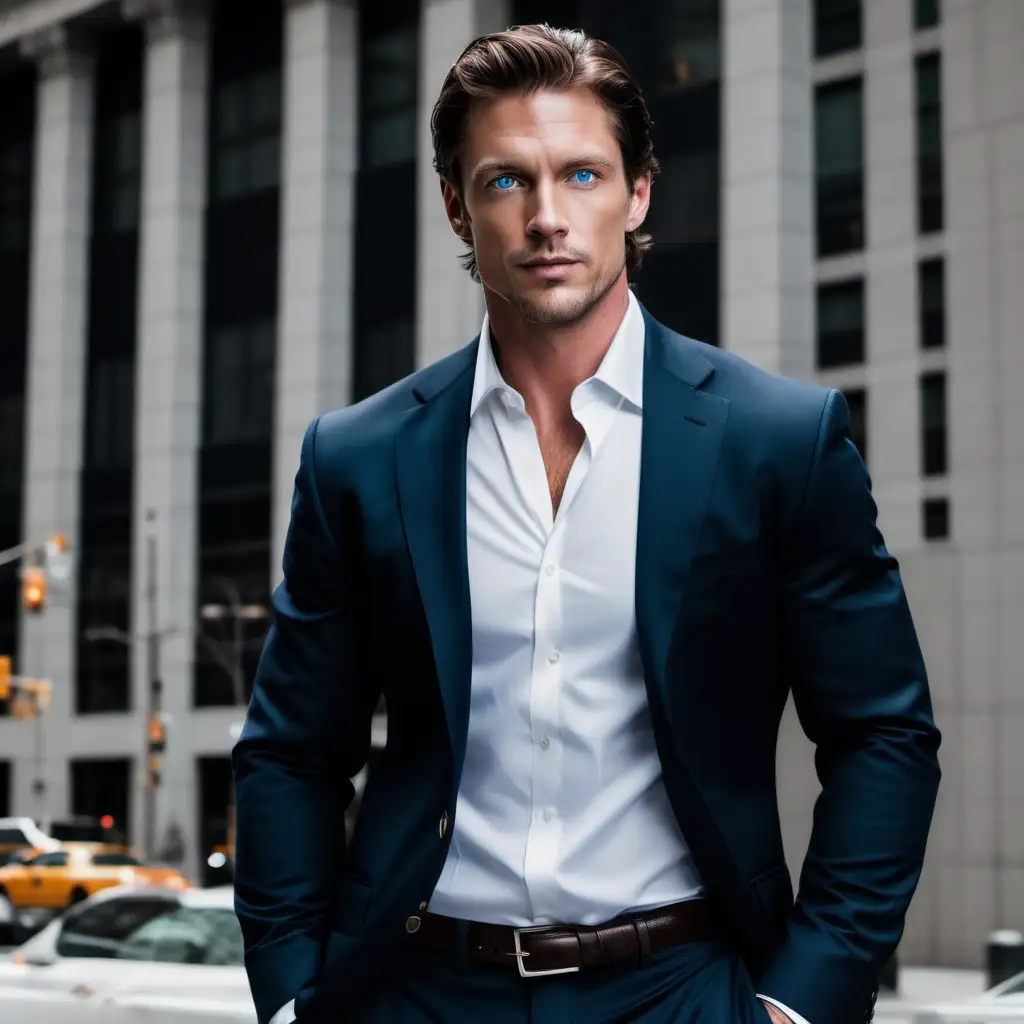 Confident Mid30s CEO in Stylish New York Office