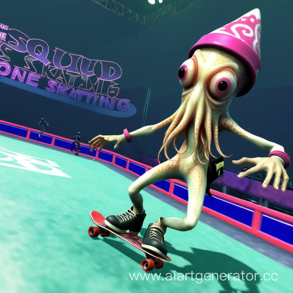 The squid is skating on PS One