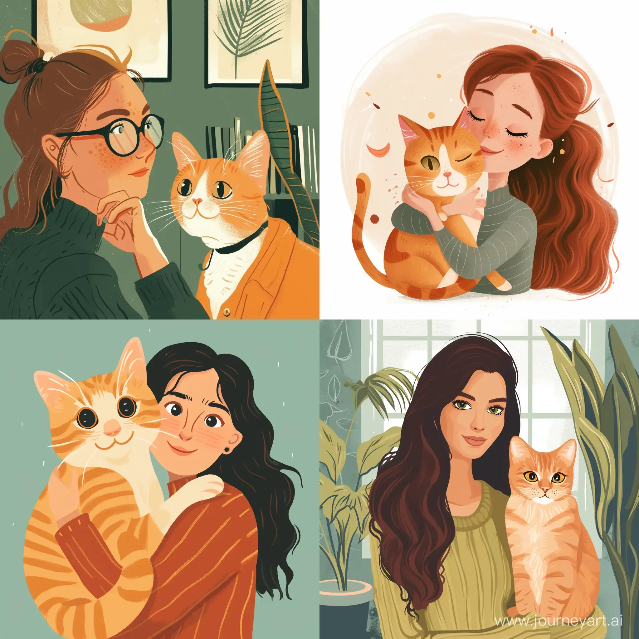 Adorable-Peach-the-Cat-with-Alexandra-in-Vibrant-Vector-Art