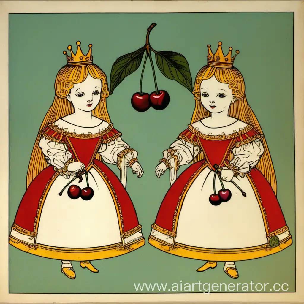 2 Вишенки в виде близняшек принцесс аристократки (из сказки Чиполлино)