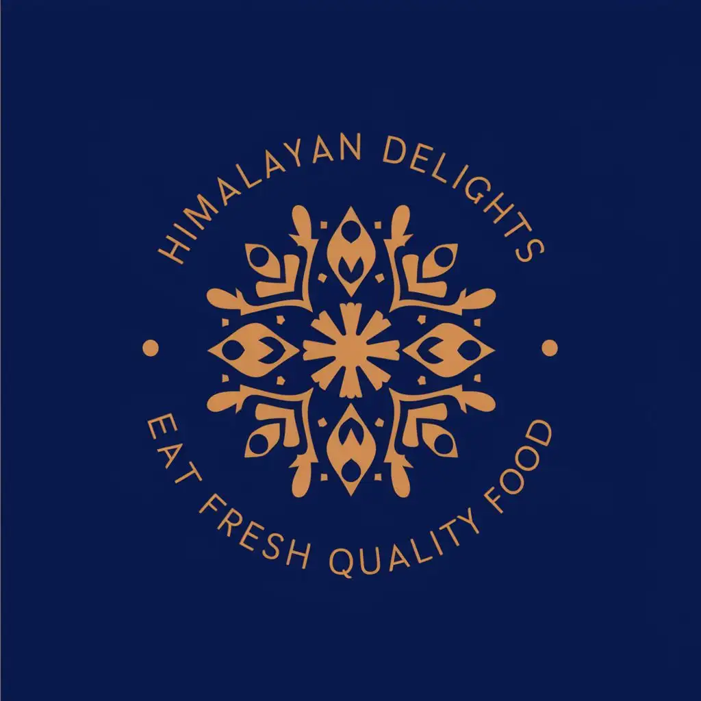 logo, Tibetan Chinese, with the text "himalayan delights 
eat fresh quality food", typography, be used in Restaurant industry