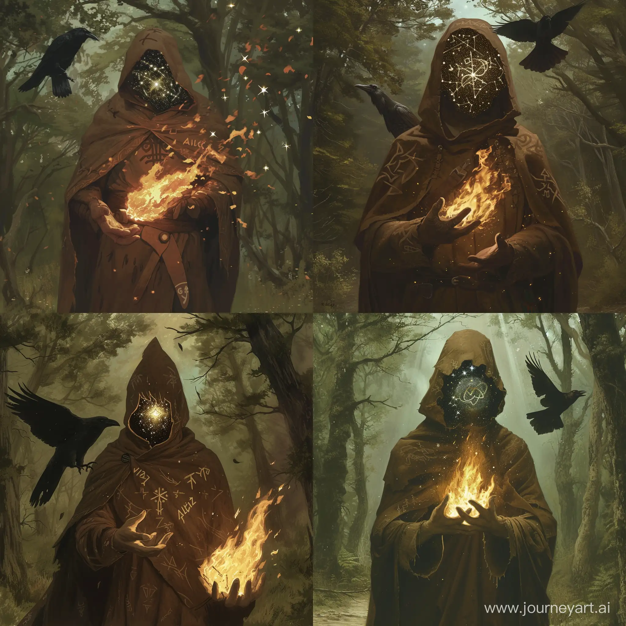 Mystical-Hunter-Commanding-Cosmic-Flames-in-Enchanted-Forest