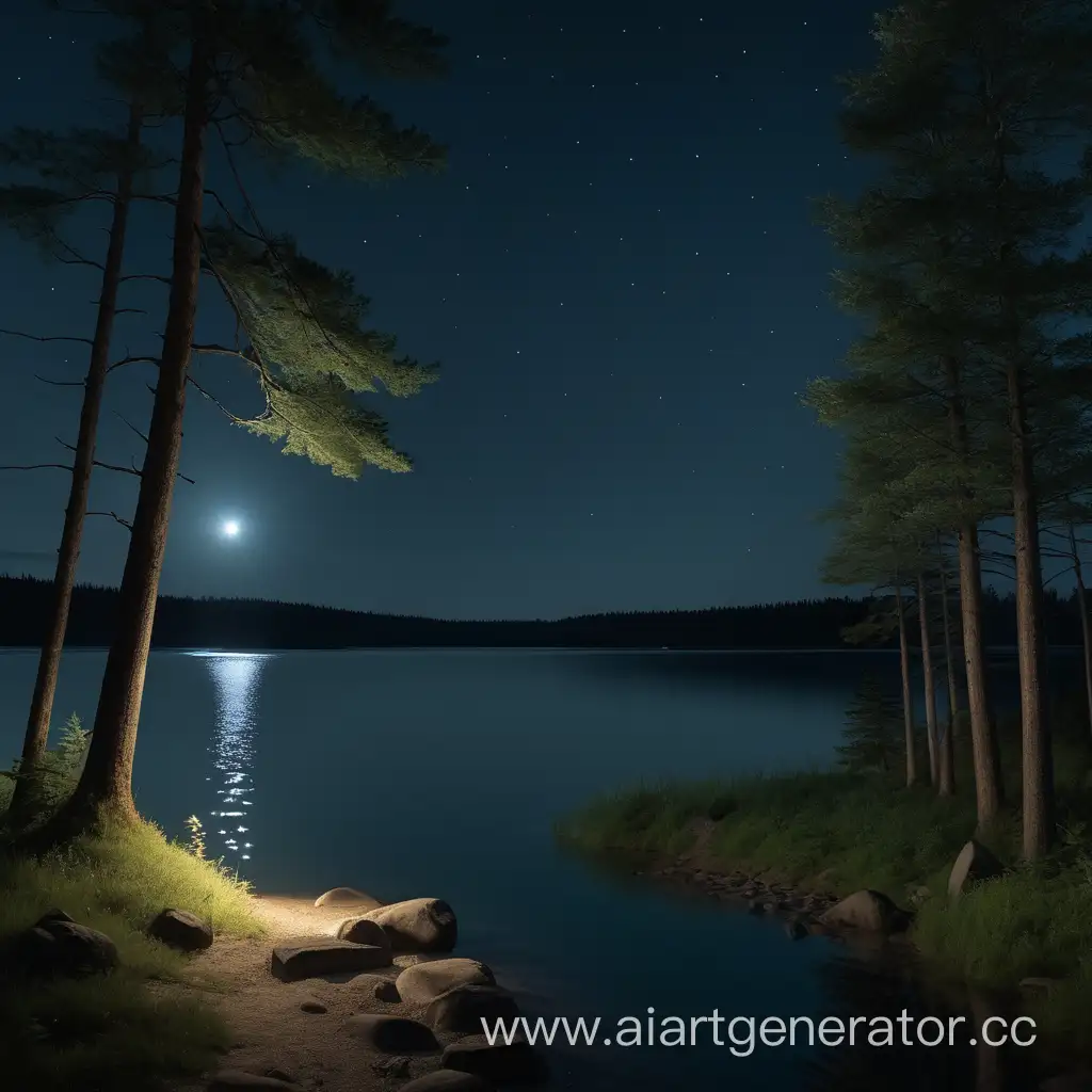 Serene-Night-by-the-Forest-Lake
