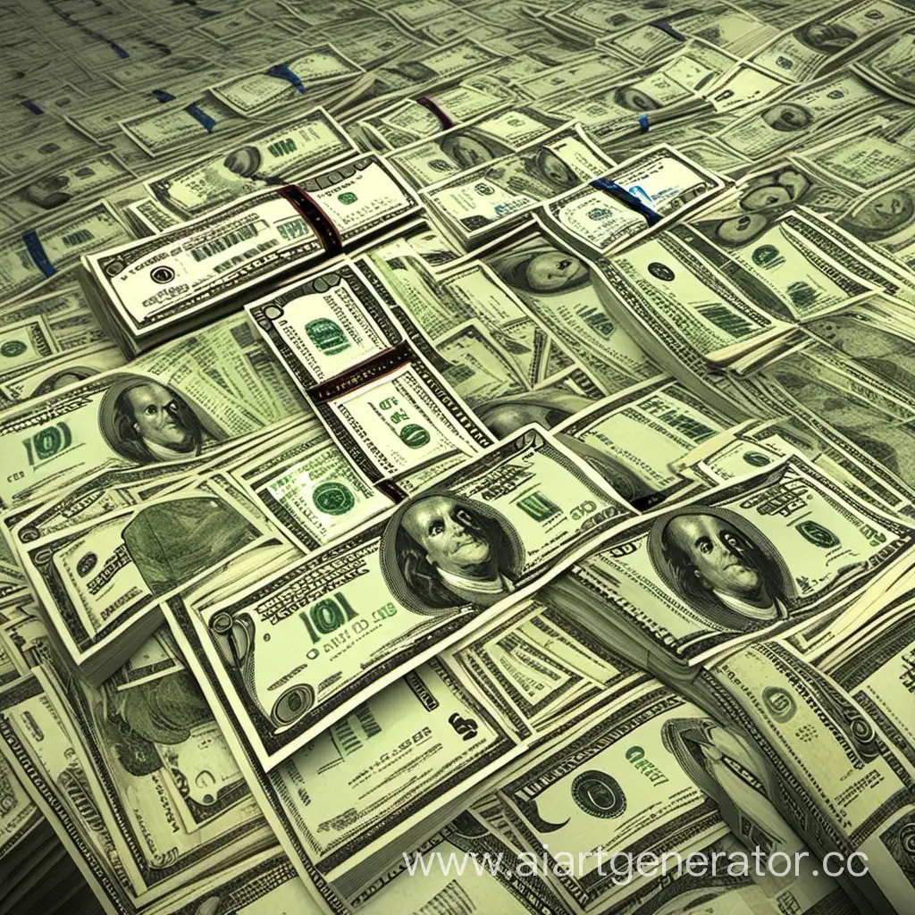 Stack-of-Dollar-Bills-and-Gold-Coins-on-Glowing-Background