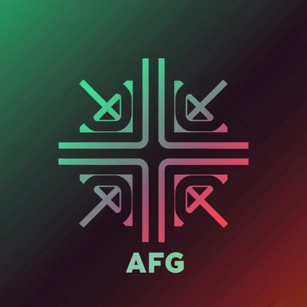 a logo design,with the text "AFG", main symbol:PC gamer inspired. Christian Cross. Faith. Plain background.,complex,be used in Technology industry,clear background