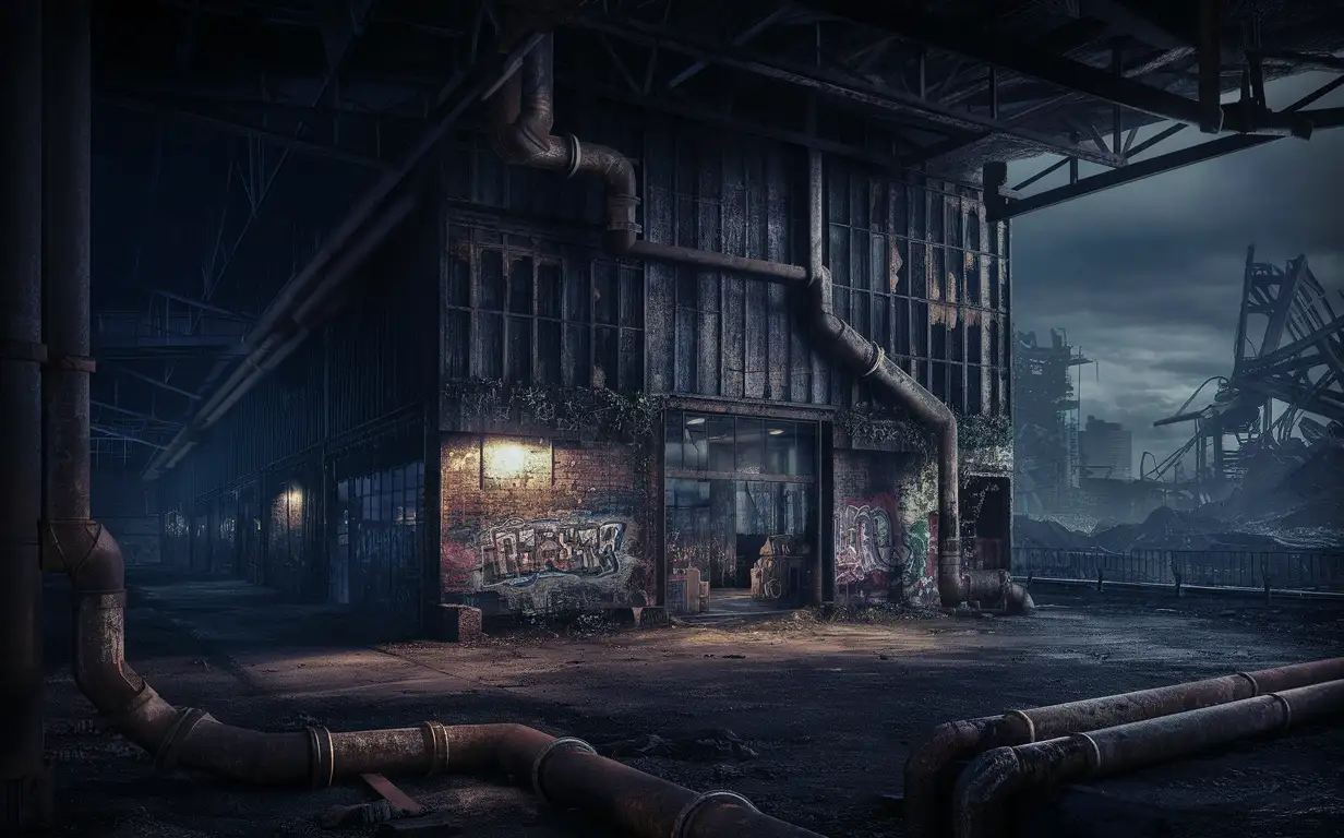 draw warehouse, wallpaper, apocalypse, horror, pipes