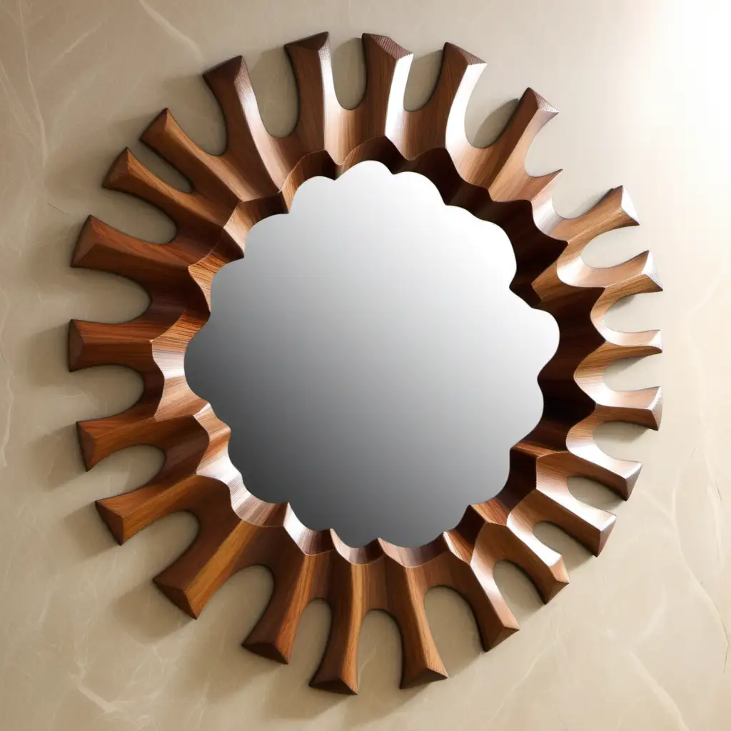 Rustic Wooden Irregular Mirrors for Elegant Wall Decor