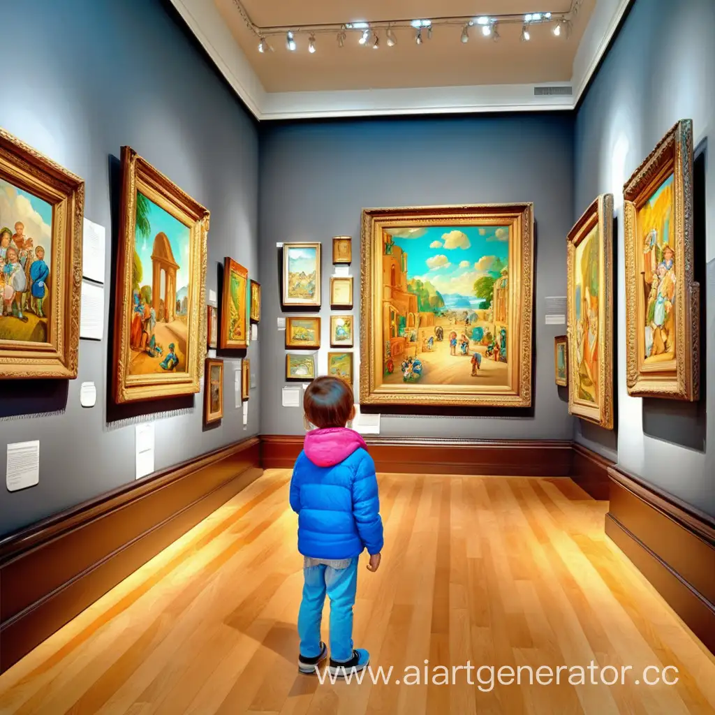 Enchanting-Exploration-of-Art-Child-Delving-into-Museum-Wonders
