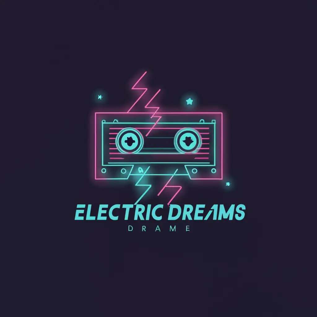 LOGO-Design-for-Electric-Dreams-1980s-Cassette-Tape-Symbol-with-Modern-Aesthetic-for-Technology-Industry
