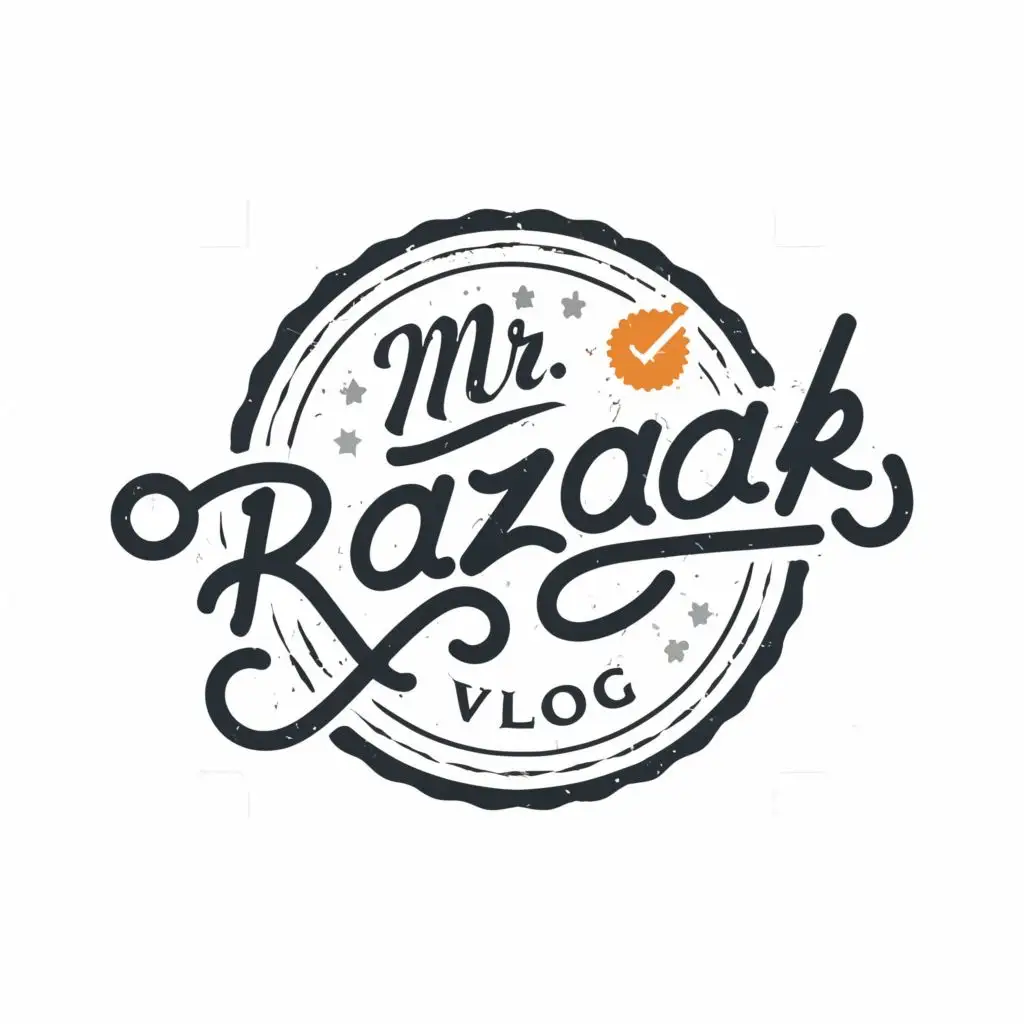 logo, Circle , with the text "Mr Razzak Vlog", typography, be used in Travel industry