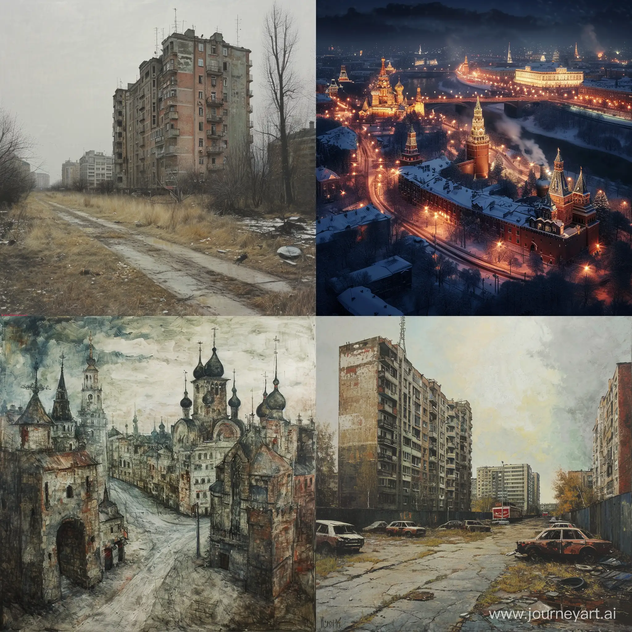 Traditional-Russian-Cityscape-Knitted-Artwork