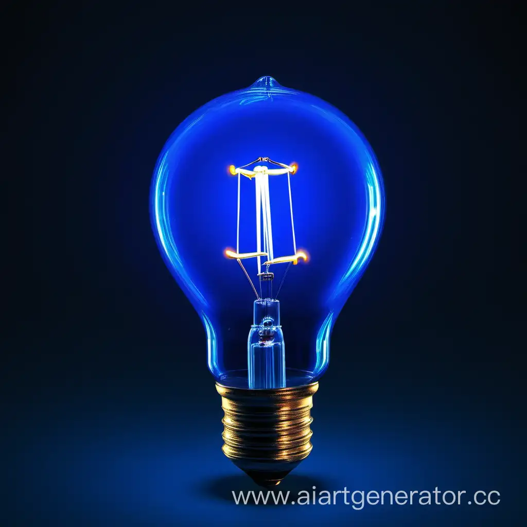 Vibrant-Blue-Light-Bulb-Illuminating-the-Dark