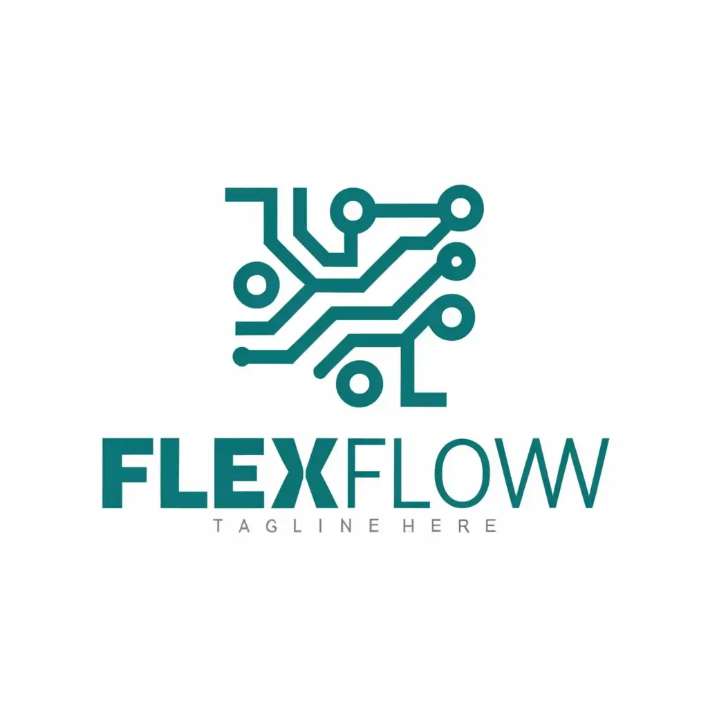 a logo design,with the text "flexflow", main symbol:computer,Moderate,be used in Technology industry,clear background