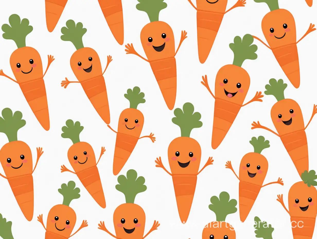 cute smiling carrot, white background, vector art, simple design

