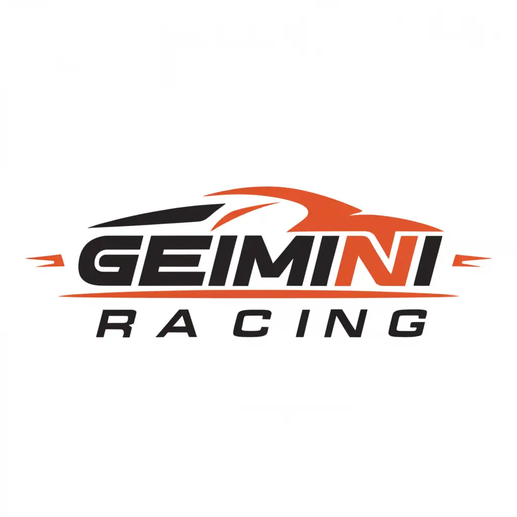 a logo design,with the text "Gemini Racing", main symbol:Where your formula racing dreams come true,Moderate,be used in Automotive industry,clear background