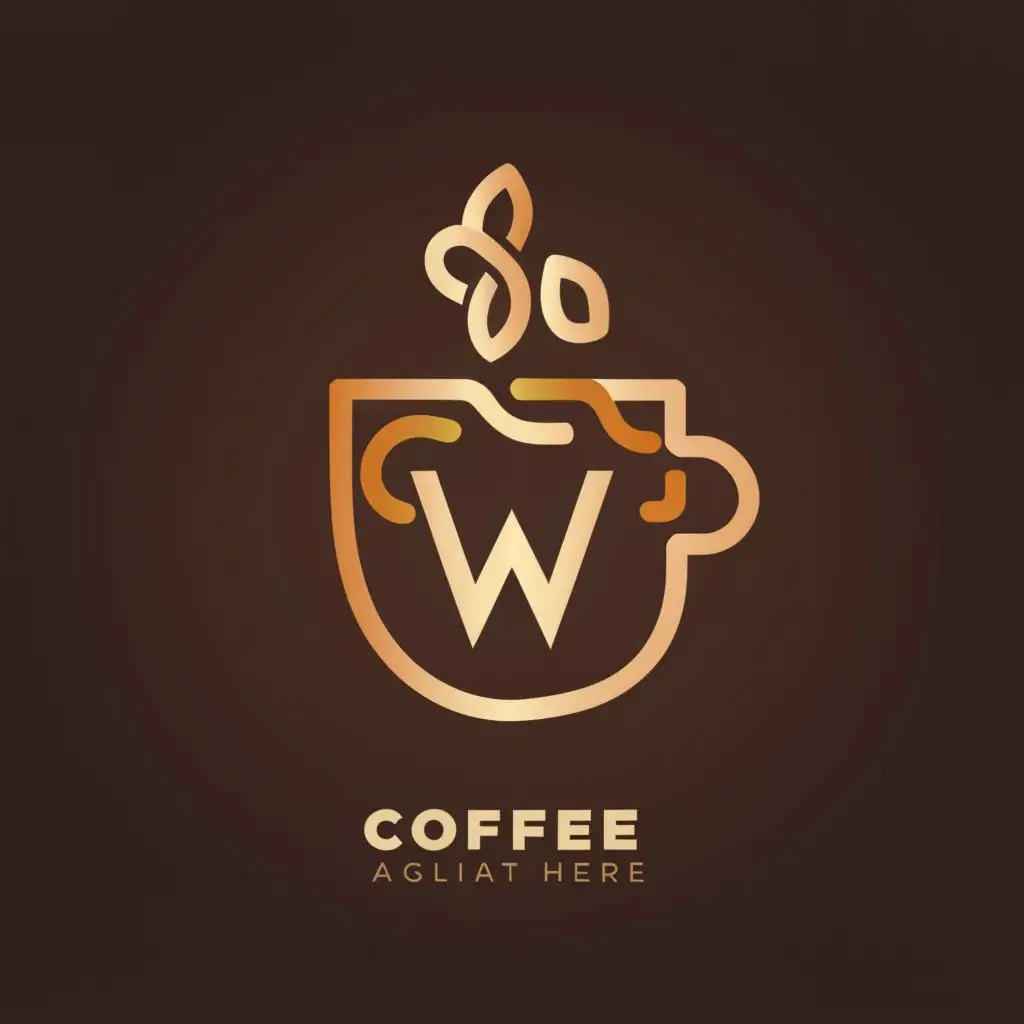 LOGO-Design-For-W-Elegant-Coffee-Mug-Symbol-for-Restaurant-Branding