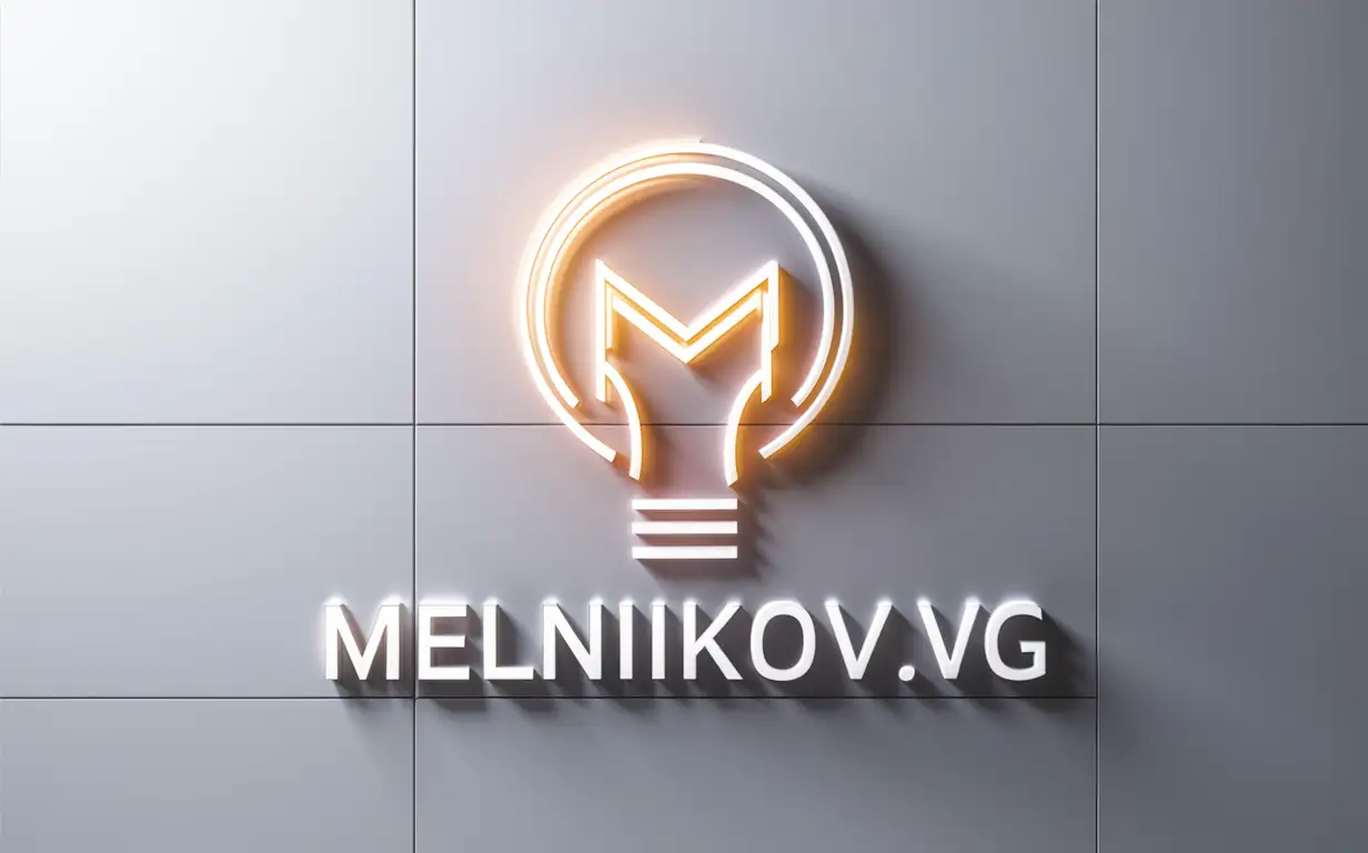 Analog of the logo "Melnikov.VG", clean back white background, abstract light bulb, luminescent design technology, https://pay.cloudtips.ru/p/cb63eb8f

^^^^^^^^^^^^^^^^^^^^^