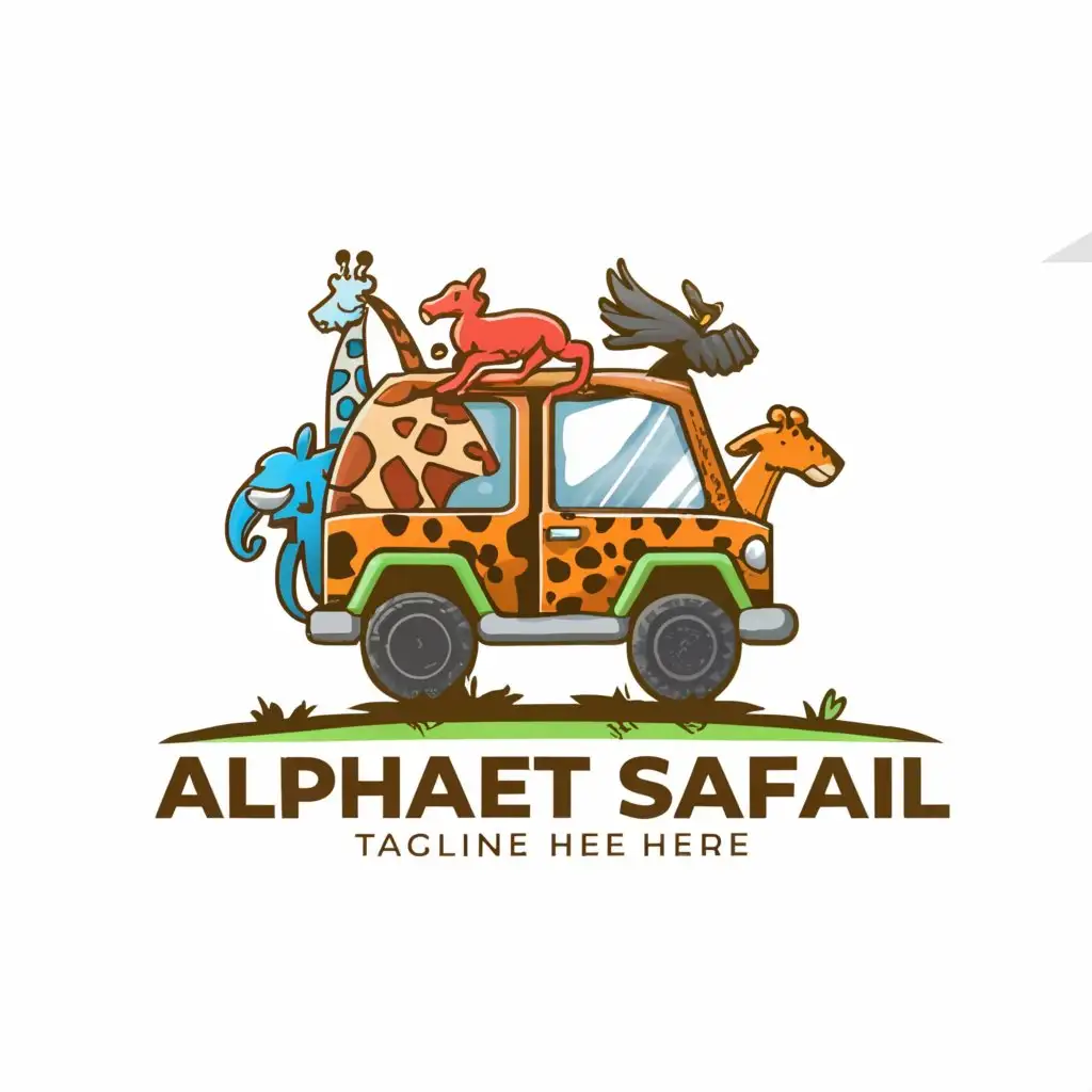 a logo design,with the text "Alphabet Safari", main symbol:"Learning the alphabet has never been this wild!",complex,be used in Education industry,clear background