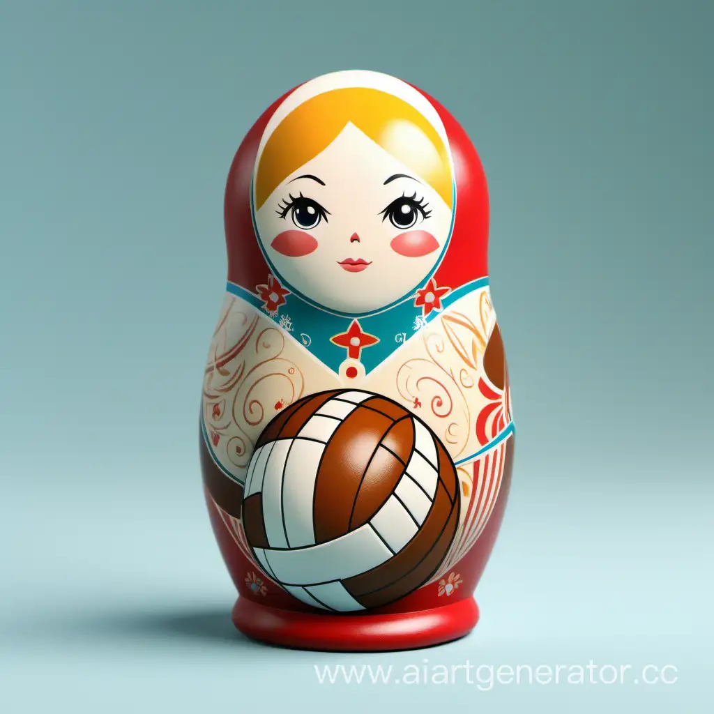 Solitary-Volleyball-Player-Matryoshka-Figurine