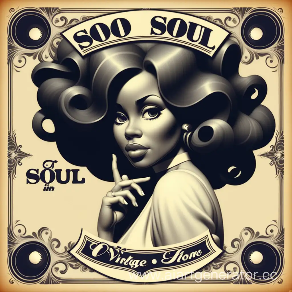 cover for soul album in vintage style