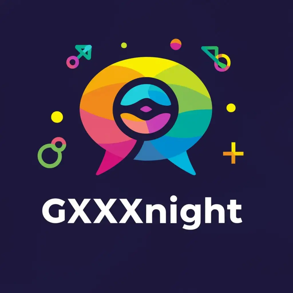 a logo design,with the text "gxxxnight", main symbol:Chat Rooms,Moderate,clear background