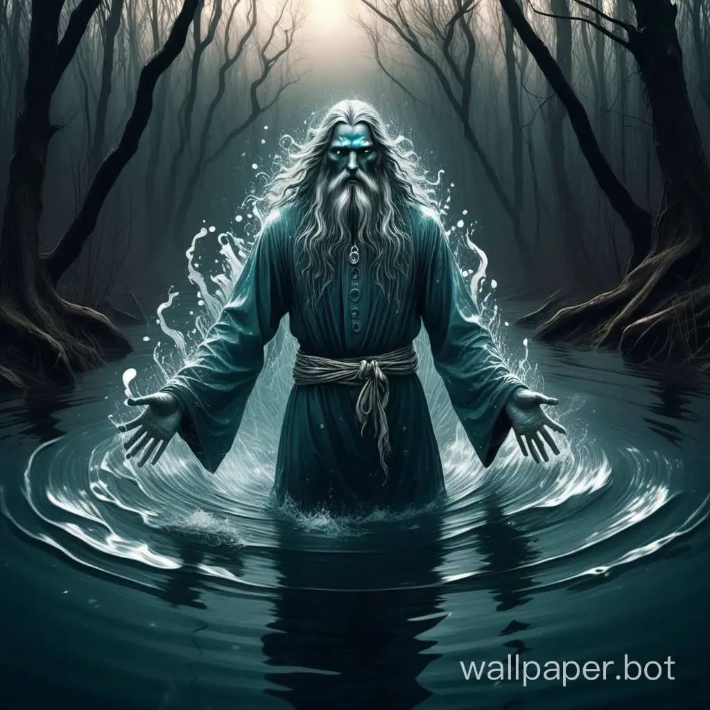 Man. In Slavic mythology, a spirit dwelling in water, the master of waters. The embodiment of the water element as a negative and dangerous beginning.