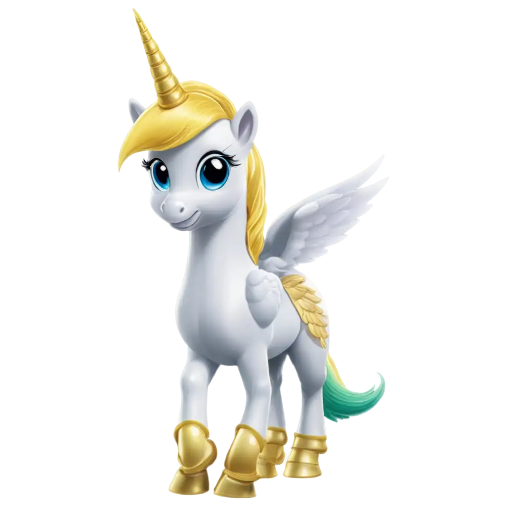 A magic pony with a horn and wings