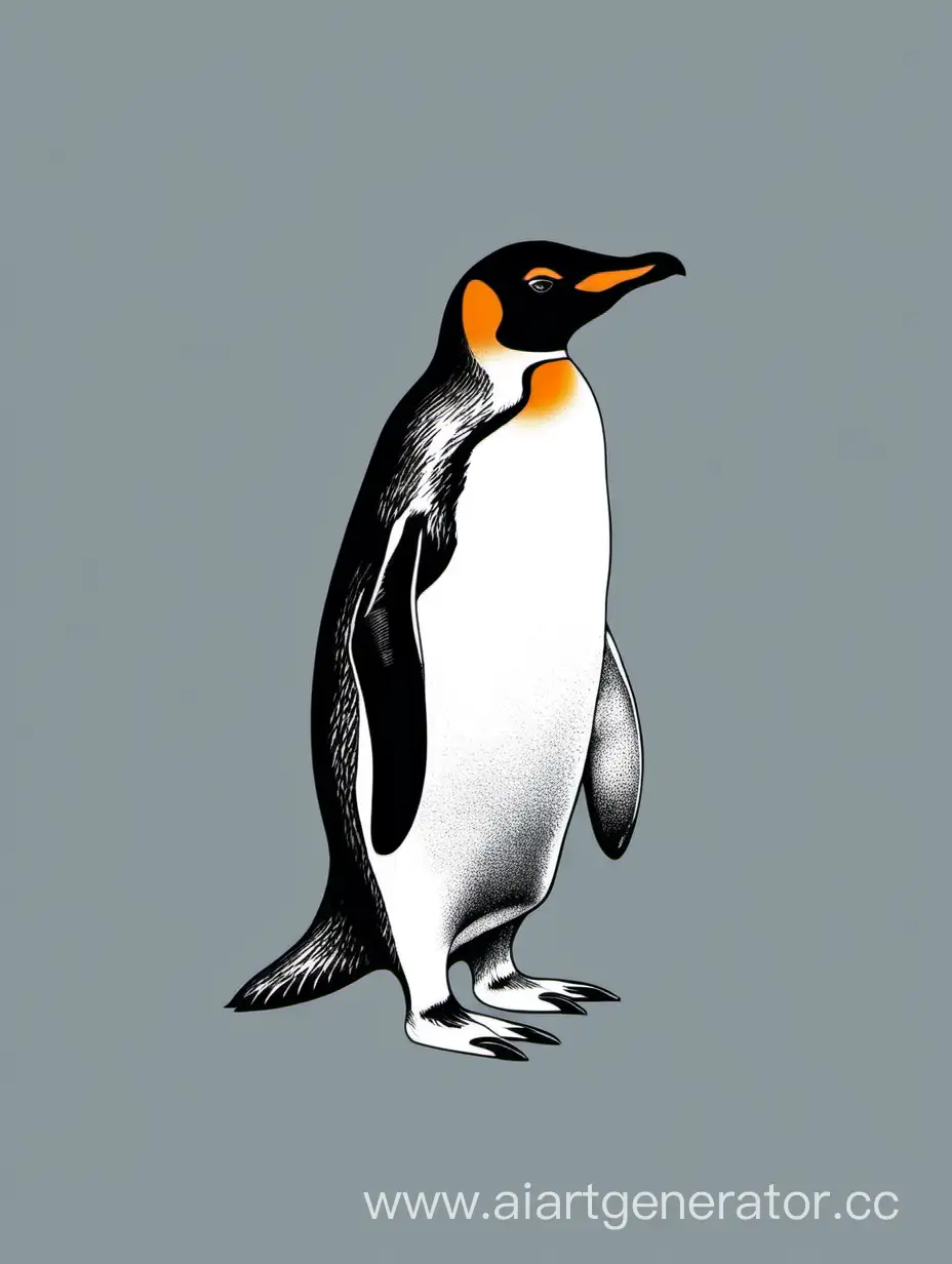 пингвин на черном фоне