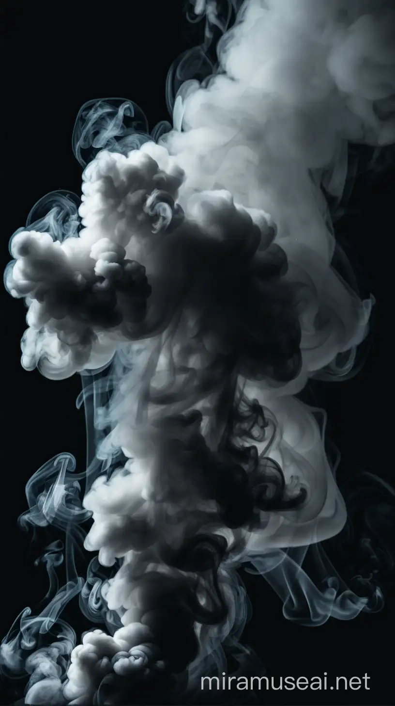 smoke filled black background
