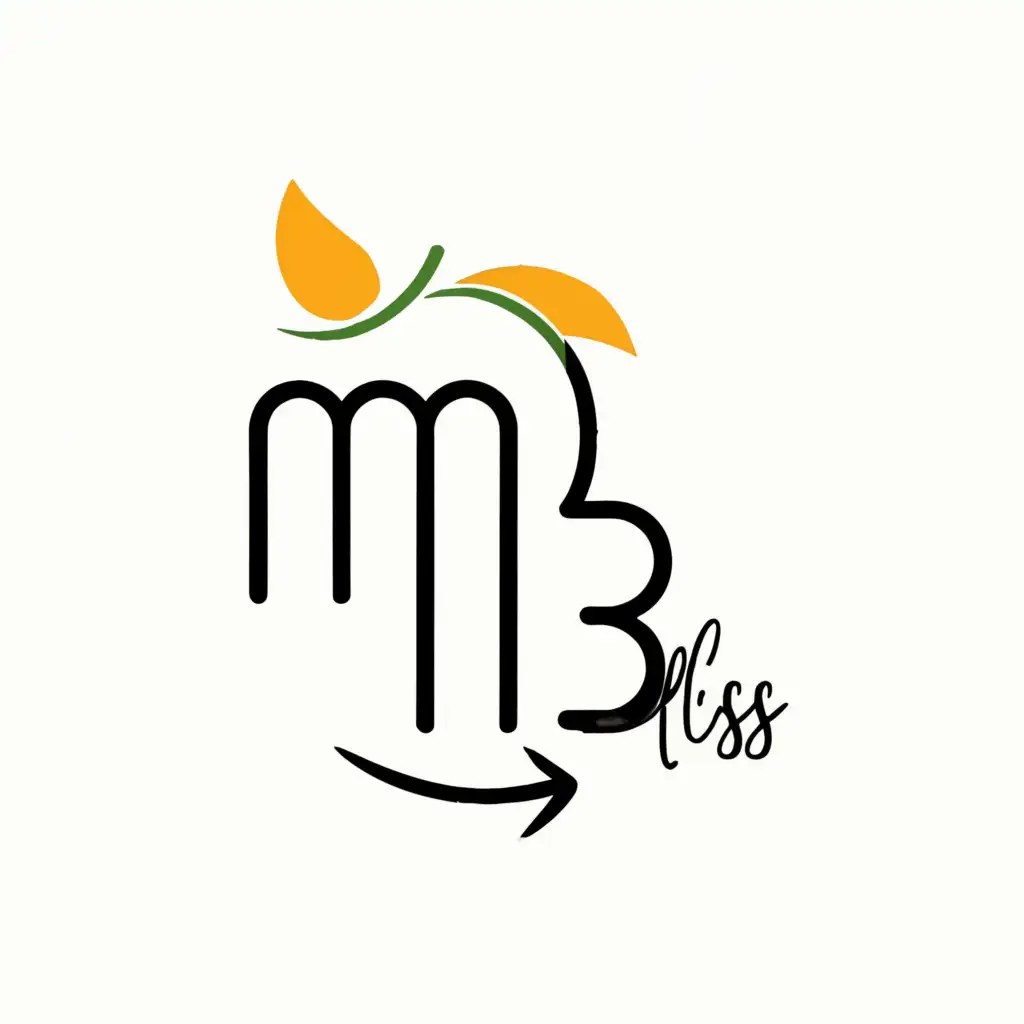 a logo design,with the text "Mango bliss", main symbol:M B,Minimalistic,be used in Internet industry,clear background