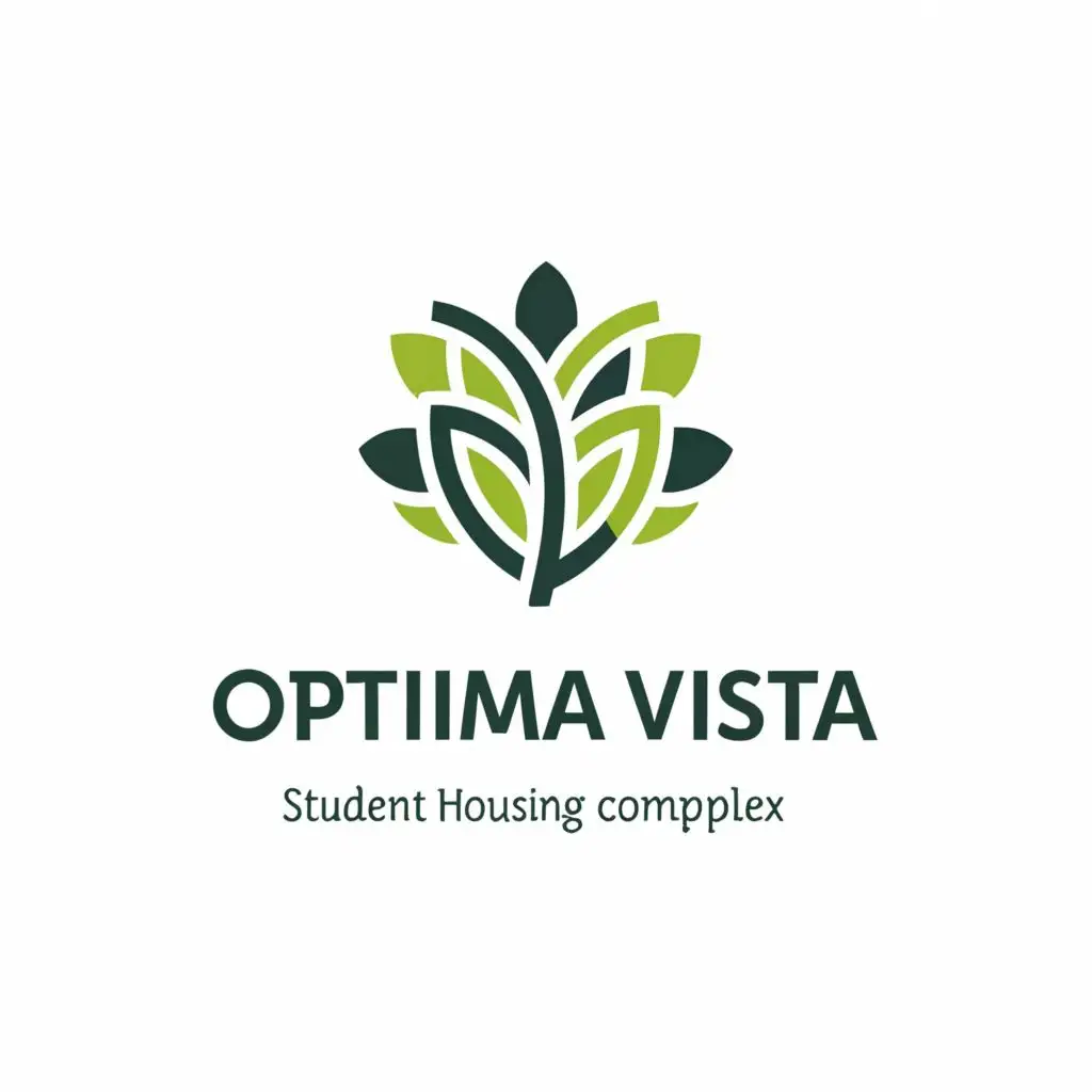 a logo design,with the text "Optima Vista", main symbol:Should be a symbol for safe and secured haven, color palette should be black green and cold gray. Should have some physical and emotional wellness symbol. The name of the business is Optima Vista: Live, Study, and Play. Should have a leaf or a tree symbol, must be elegant and aesthetic. The logo must be related to student housing. The logo should be eye-catching,complex,be used in Home Family industry,clear background